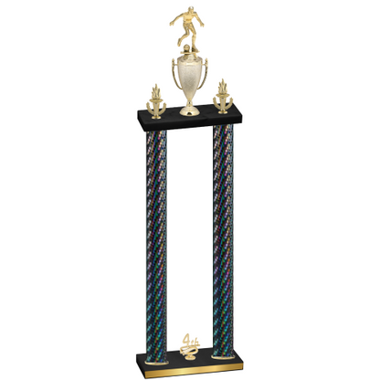 Double Black Carbon Fiber Fourth Place Soccer Trophy