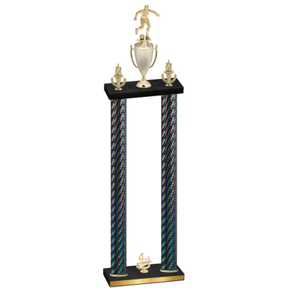 Double Black Carbon Fiber Fourth Place Soccer Trophy
