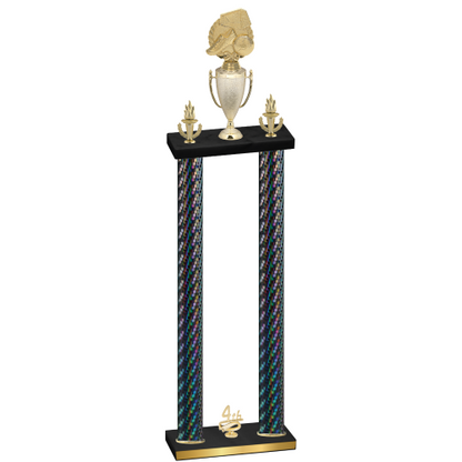Double Black Carbon Fiber Fourth Place Soccer Trophy