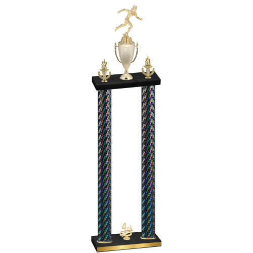 Double Black Carbon Fiber Fourth Place Running Trophy