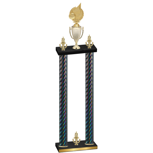 Double Black Carbon Fiber Victory Volleyball Trophy