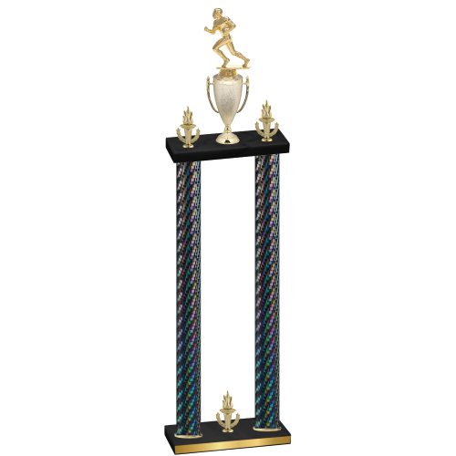 Double Black Carbon Fiber Victory Football Trophy