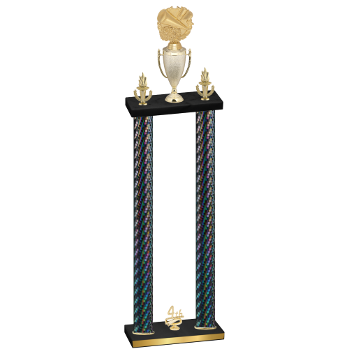 Double Black Carbon Fiber Fourth Place Cheerleading Trophy