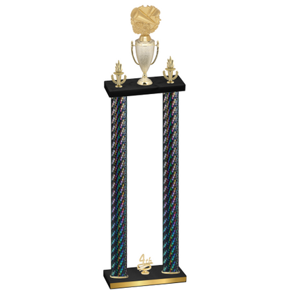 Double Black Carbon Fiber Fourth Place Cheerleading Trophy