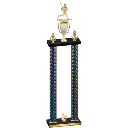 Double Black Carbon Fiber Fourth Place Lacrosse Trophy