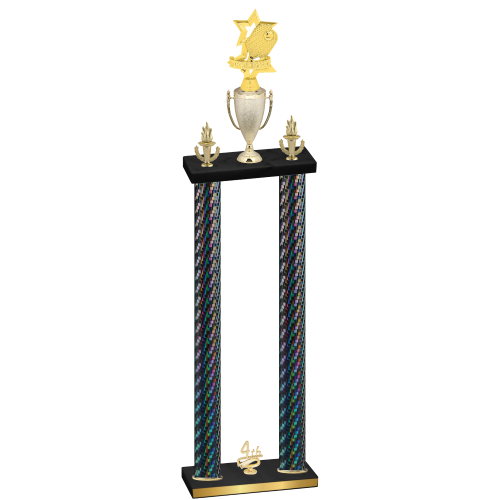 Double Black Carbon Fiber Fourth Place Pickleball Trophy