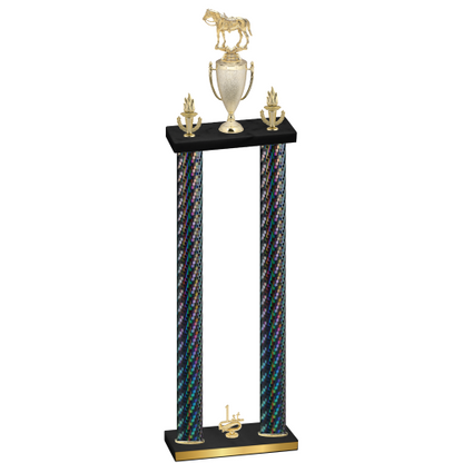 Double Black Carbon Fiber First Place Horses Trophy