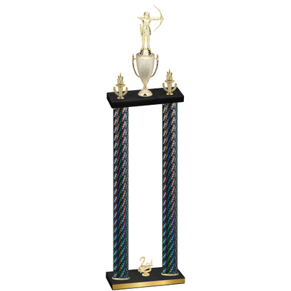 Double Black Carbon Fiber Second Place Archery Trophy