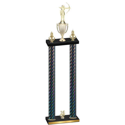 Double Black Carbon Fiber Year Archery Trophy