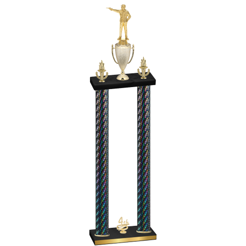 Double Black Carbon Fiber Fourth Place Shooter Trophy