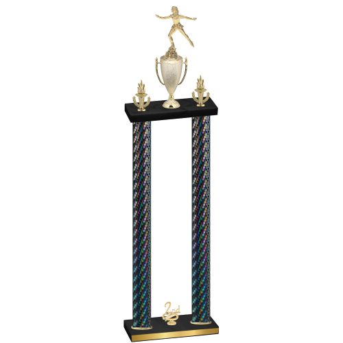 Double Black Carbon Fiber Second Place Skater Trophy