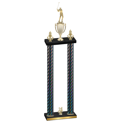 Double Black Carbon Fiber Year Golf Trophy