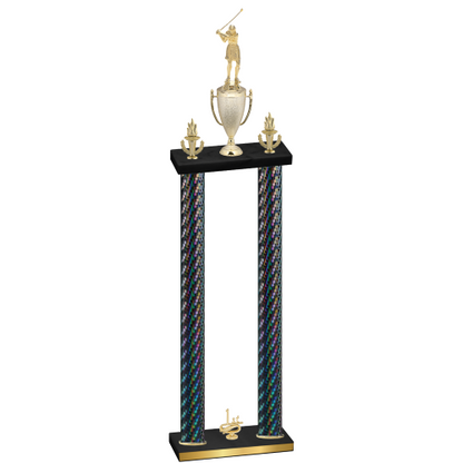 Double Black Carbon Fiber First Place Golf Trophy