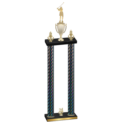 Double Black Carbon Fiber Year Golf Trophy