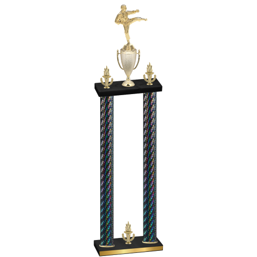 Double Black Carbon Fiber Victory Karate Trophy