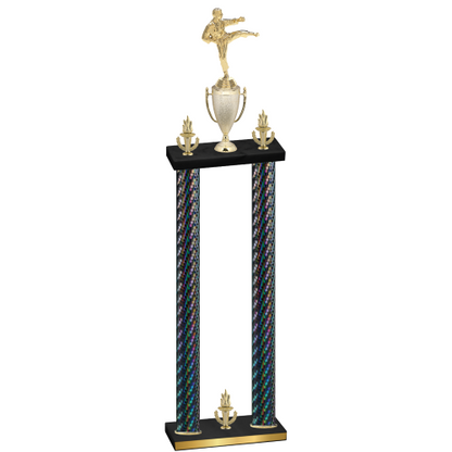 Double Black Carbon Fiber Victory Karate Trophy