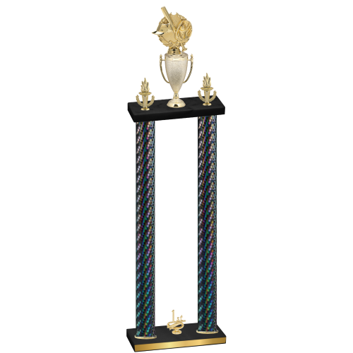 Double Black Carbon Fiber First Place Baseball Trophy