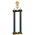 Double Black Carbon Fiber Fourth Place Baseball Trophy