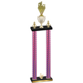 Double Pink Carbon Fiber Third Place Rugby Trophy