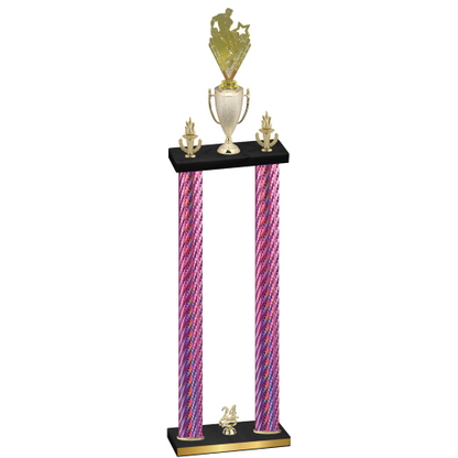 Double Pink Carbon Fiber Year Rugby Trophy