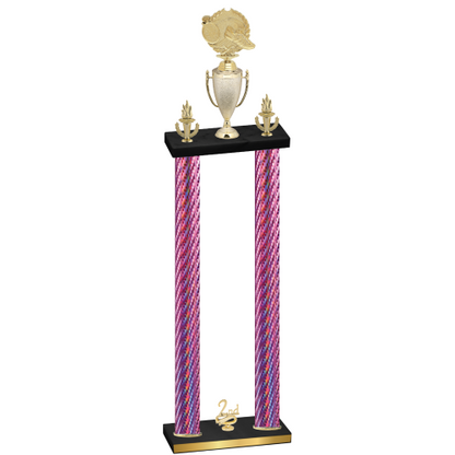 Double Pink Carbon Fiber Second Place Running Trophy