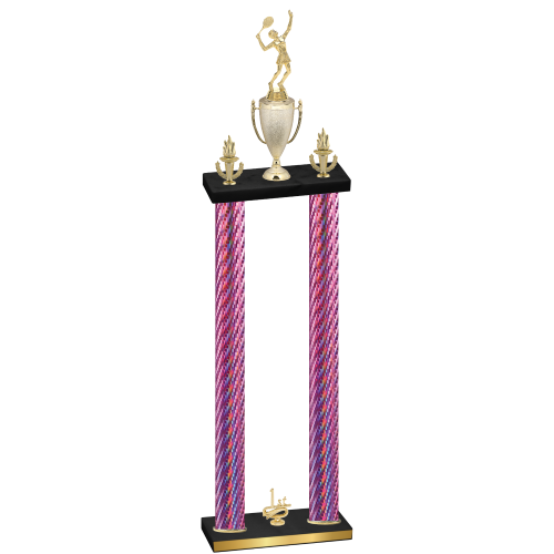 Double Pink Carbon Fiber First Place Tennis Trophy