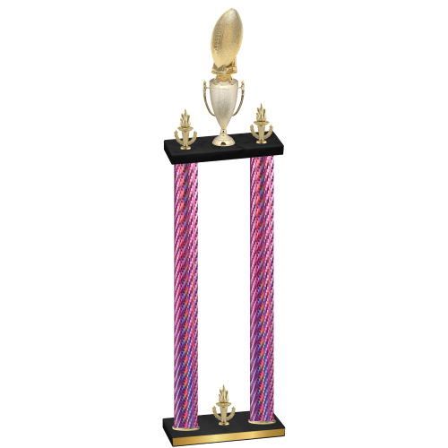 Double Pink Carbon Fiber Victory Football Trophy