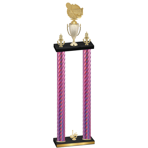 Double Pink Carbon Fiber First Place Tennis Trophy