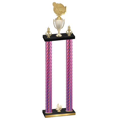 Double Pink Carbon Fiber Fourth Place Tennis Trophy