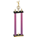 Double Pink Carbon Fiber Second Place Volleyball Trophy