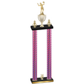 Double Pink Carbon Fiber Year Volleyball Trophy