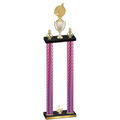 Double Pink Carbon Fiber Second Place Volleyball Trophy