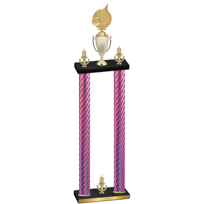Double Pink Carbon Fiber Victory Volleyball Trophy