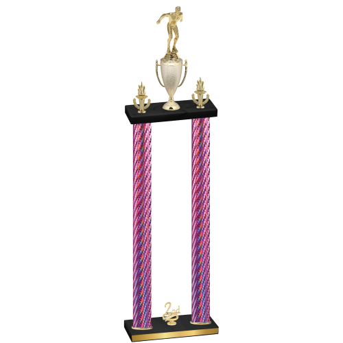Double Pink Carbon Fiber Second Place Swimming Trophy