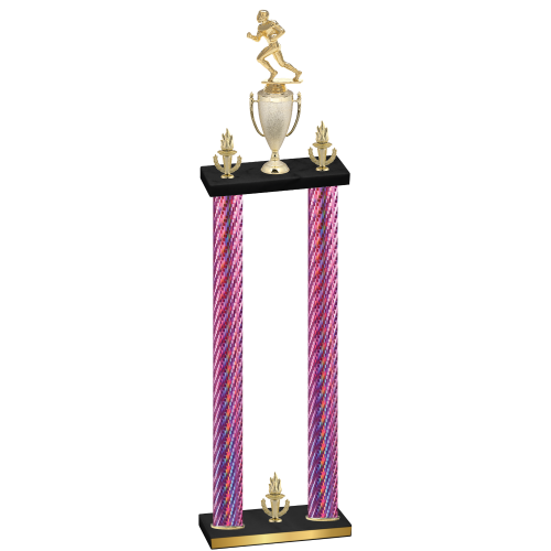 Double Pink Carbon Fiber Victory Football Trophy