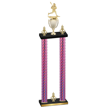 Double Pink Carbon Fiber Victory Lacrosse Trophy