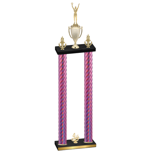 Double Pink Carbon Fiber Fourth Place Victory Trophy