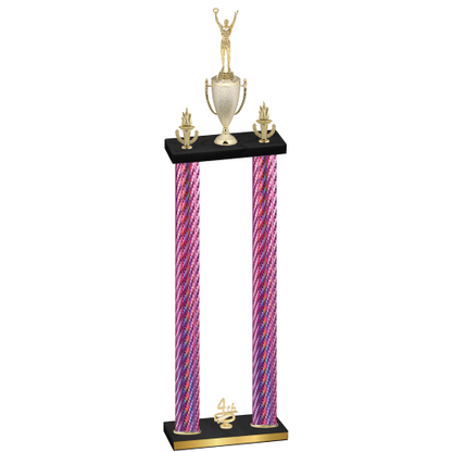 Double Pink Carbon Fiber Fourth Place Victory Trophy