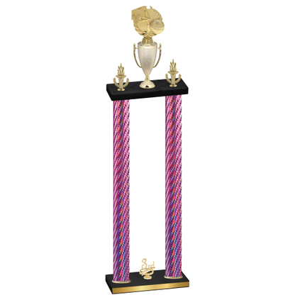 Double Pink Carbon Fiber Third Place Basketball Trophy