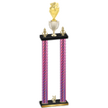 Double Pink Carbon Fiber Year Pickleball Trophy