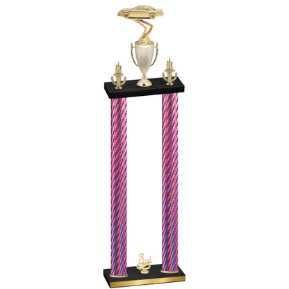 Double Pink Carbon Fiber Third Place Cars Trophy