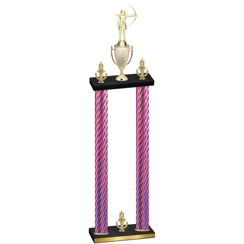 Double Pink Carbon Fiber Victory Archery Trophy