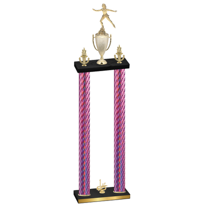 Double Pink Carbon Fiber First Place Skater Trophy
