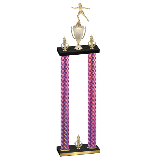 Double Pink Carbon Fiber Victory Skater Trophy