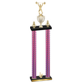 Double Pink Carbon Fiber Third Place Weights Trophy