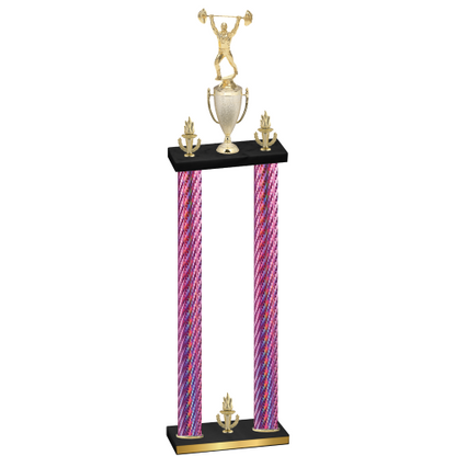 Double Pink Carbon Fiber Victory Weights Trophy