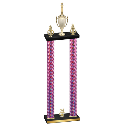 Double Pink Carbon Fiber Year Chess Trophy