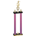 Double Pink Carbon Fiber Second Place Flag Football Trophy