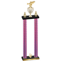 Double Pink Carbon Fiber Fourth Place Fishing Trophy