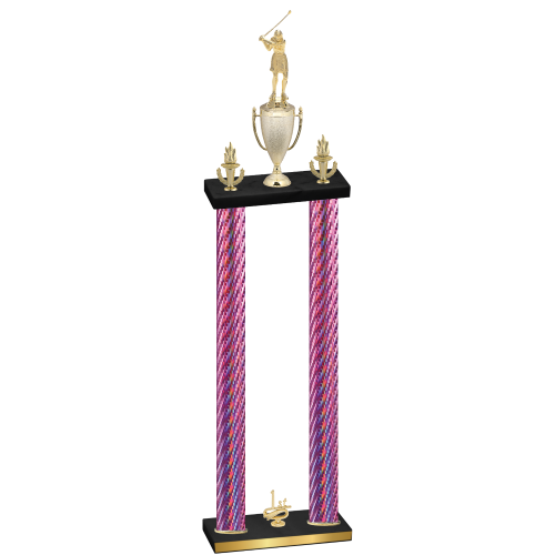 Double Pink Carbon Fiber First Place Golf Trophy
